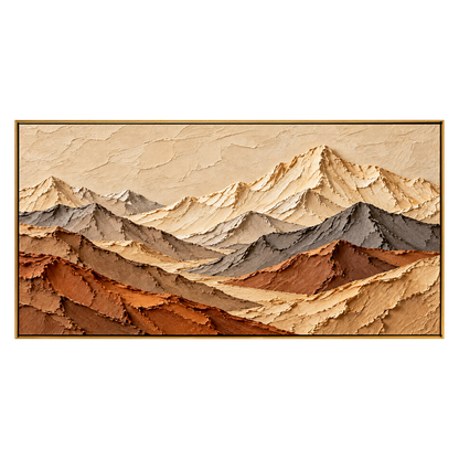 Alpine Expanse artwork in a natural wood frame on a transparent background.