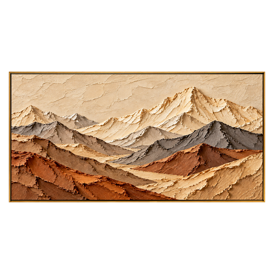 Alpine Expanse artwork in a natural wood frame on a transparent background.