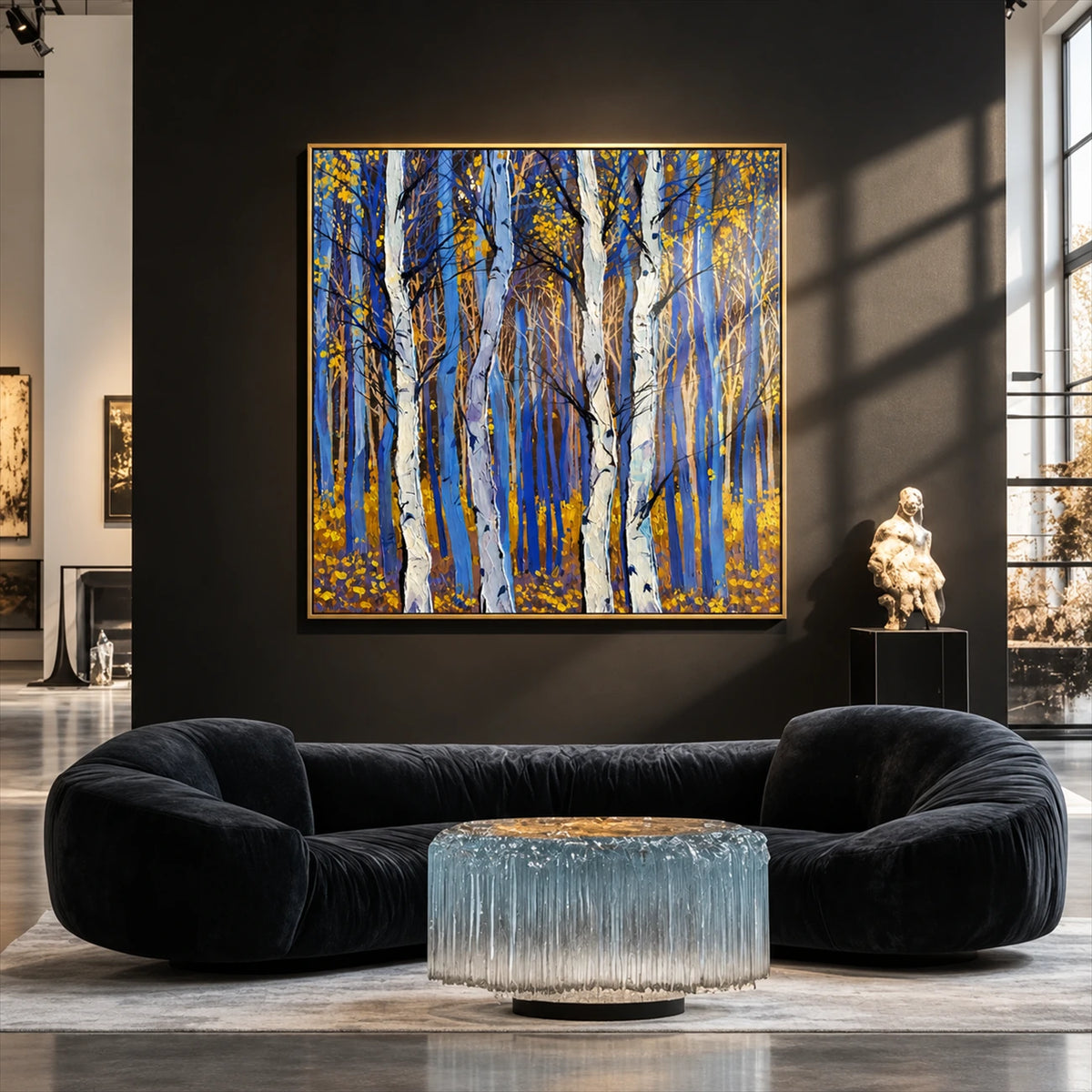 Cobalt Birches artwork displayed in an interior setting, view 3.