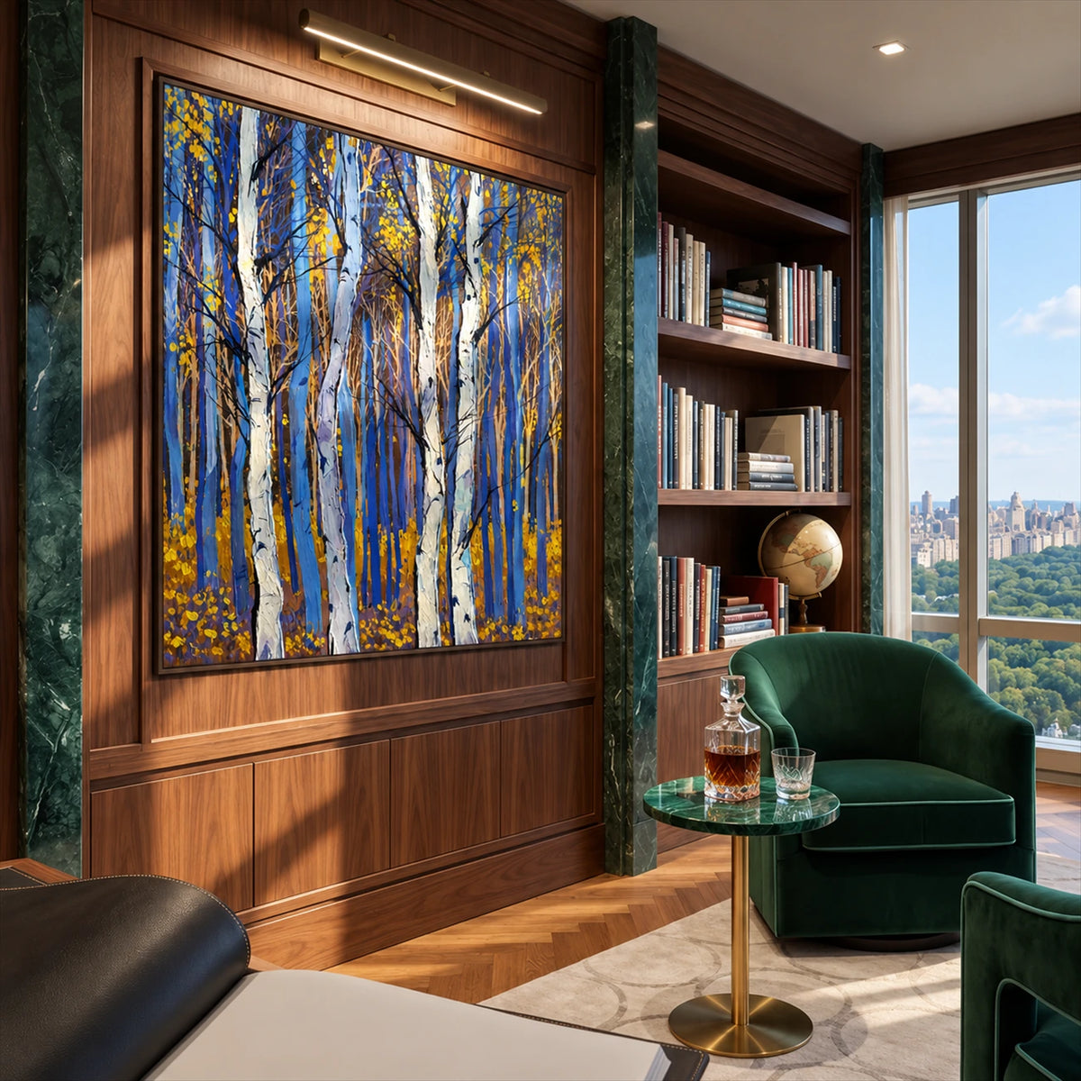 Cobalt Birches artwork displayed in an interior setting, view 4.
