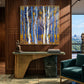 Cobalt Birches artwork displayed in an interior setting, view 5.