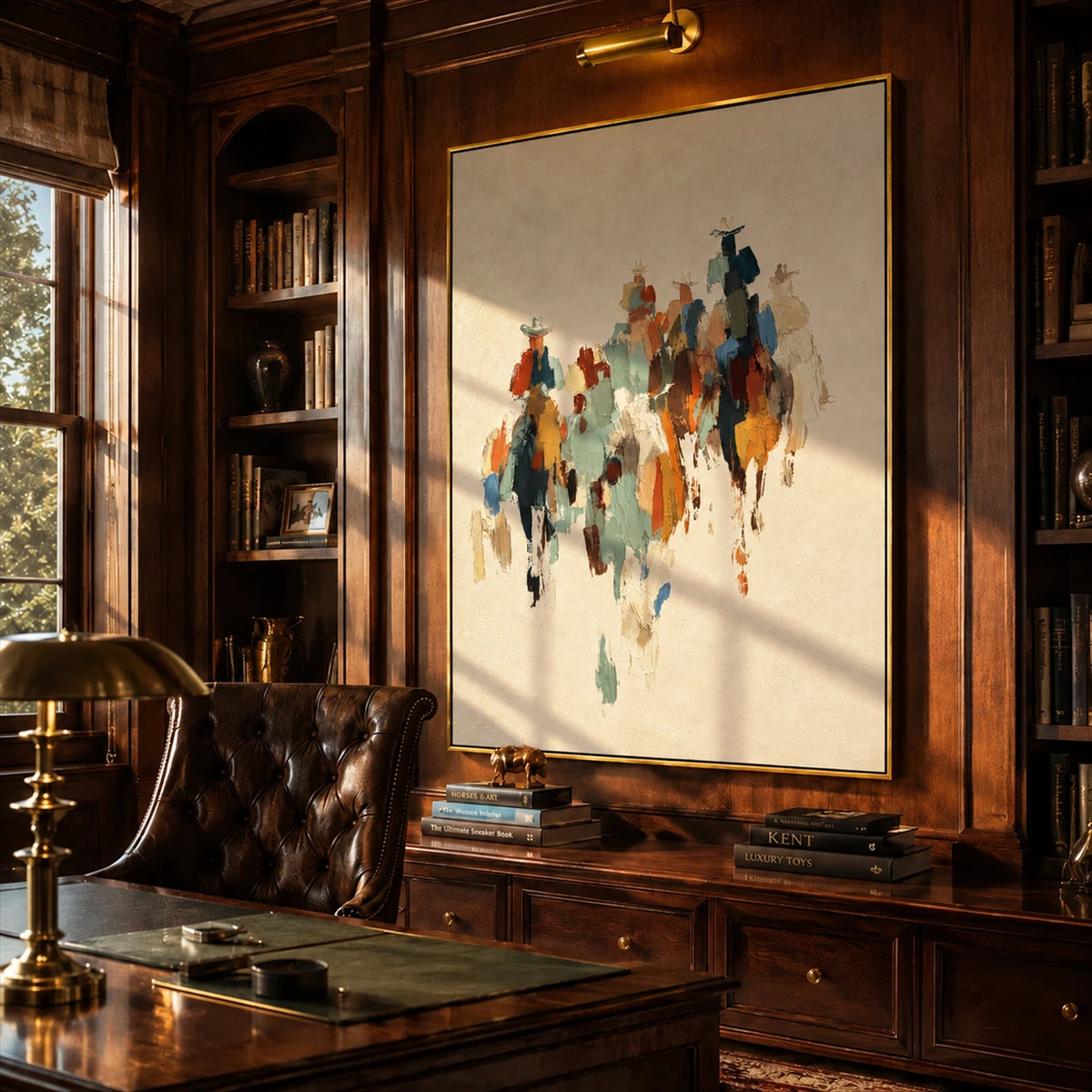 Rider Procession artwork displayed in an interior setting, view 1.