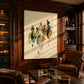 Rider Procession artwork displayed in an interior setting, view 2.