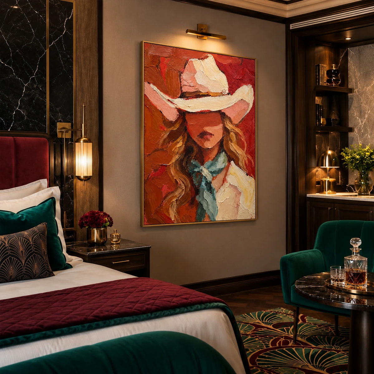 Coral Cowgirl artwork displayed in an interior setting, view 1.