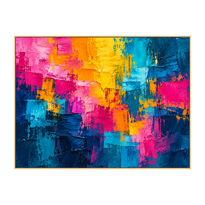 Chromatic Rhythm artwork in a gold frame on a transparent background.