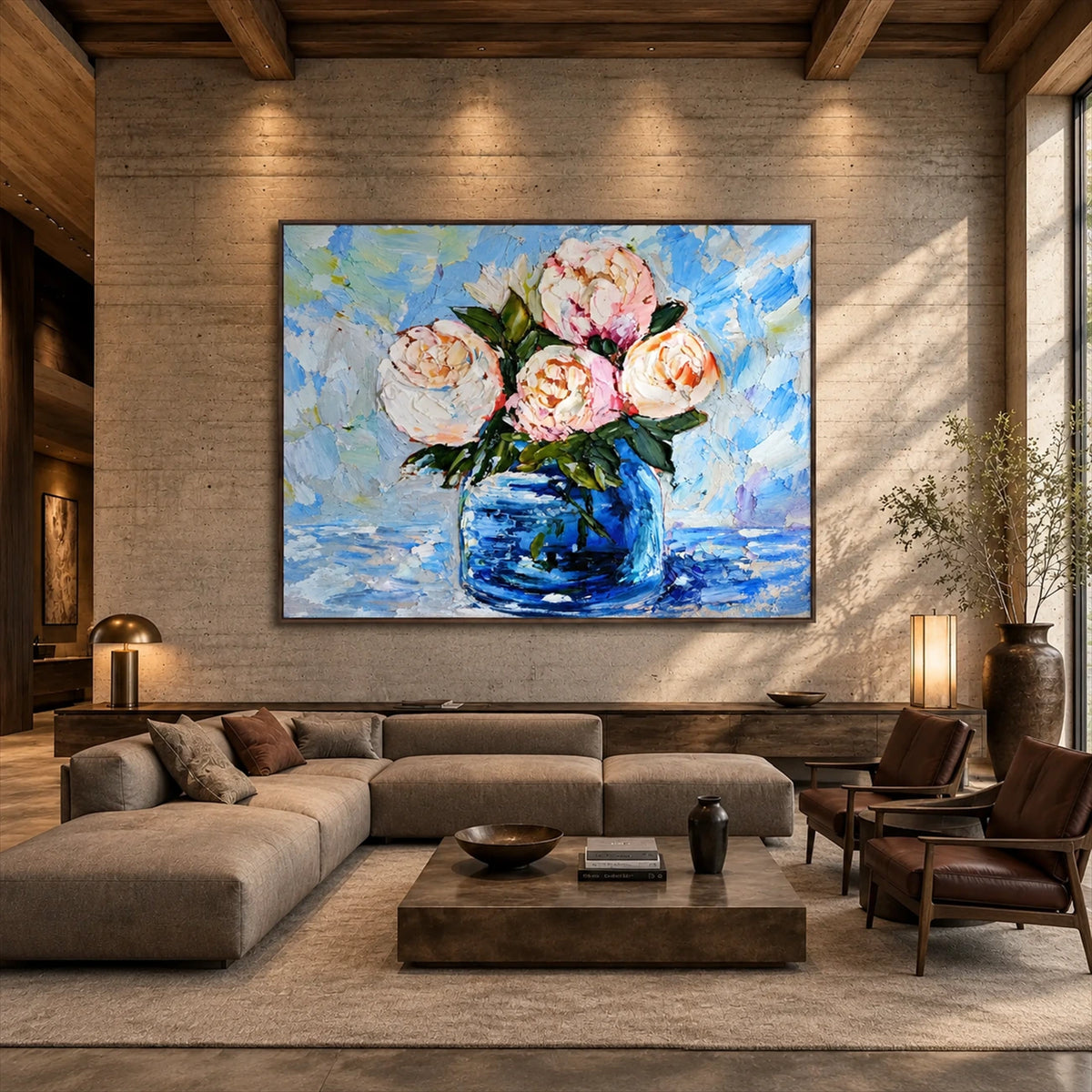 Cobalt Bouquet artwork displayed in an interior setting, view 2.