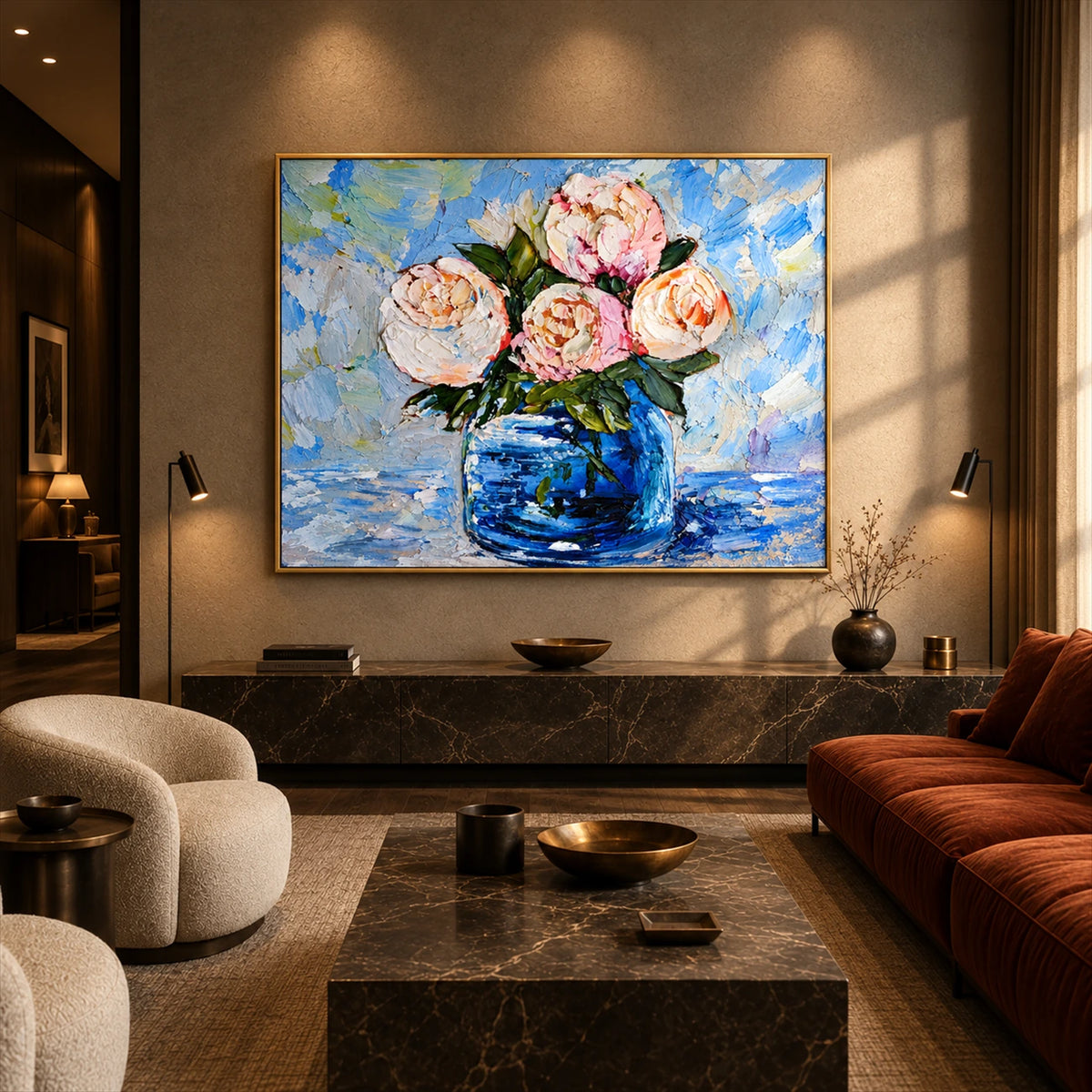 Cobalt Bouquet artwork displayed in an interior setting, view 5.