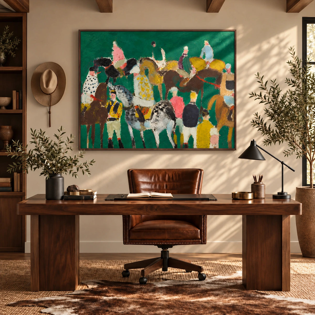 Painted Cavalcade artwork displayed in an interior setting, view 1.