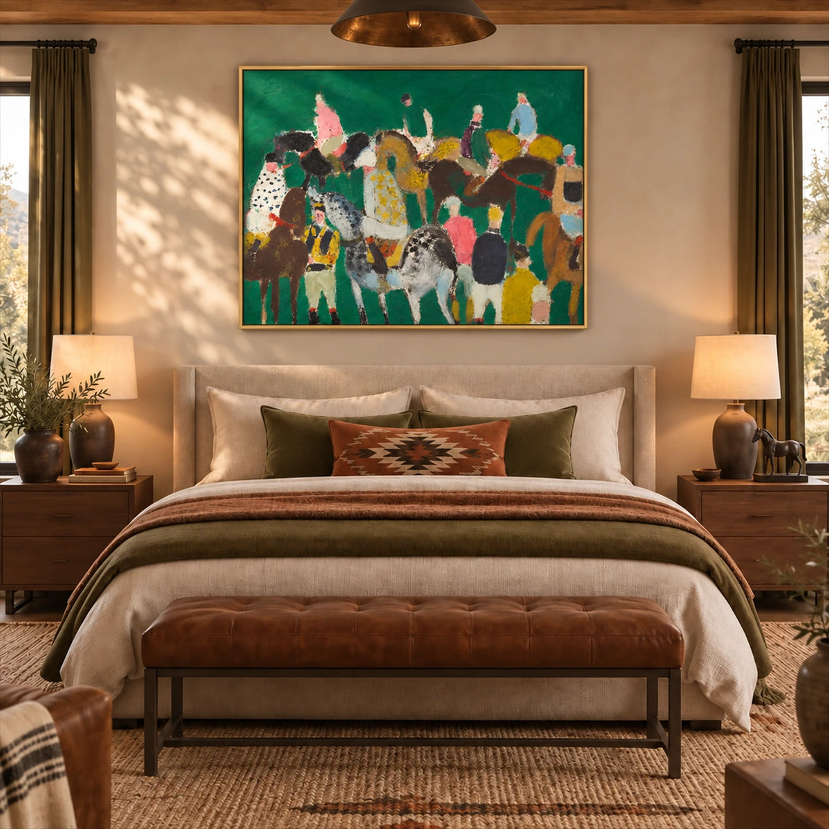 Painted Cavalcade artwork displayed in an interior setting, view 2.
