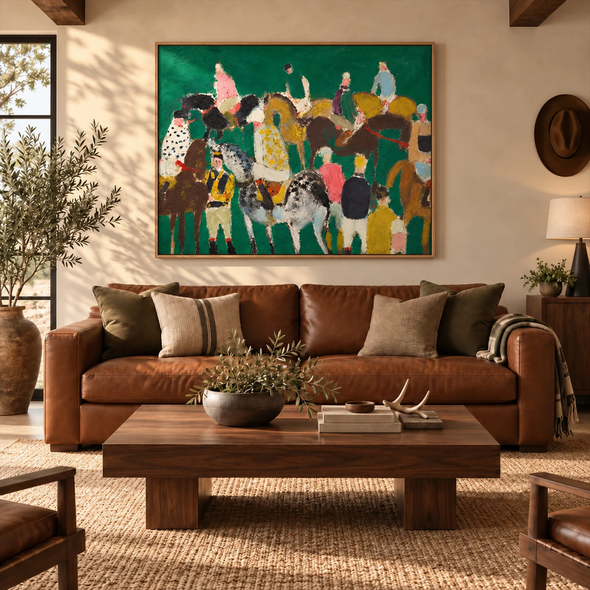 Painted Cavalcade artwork displayed in an interior setting, view 3.