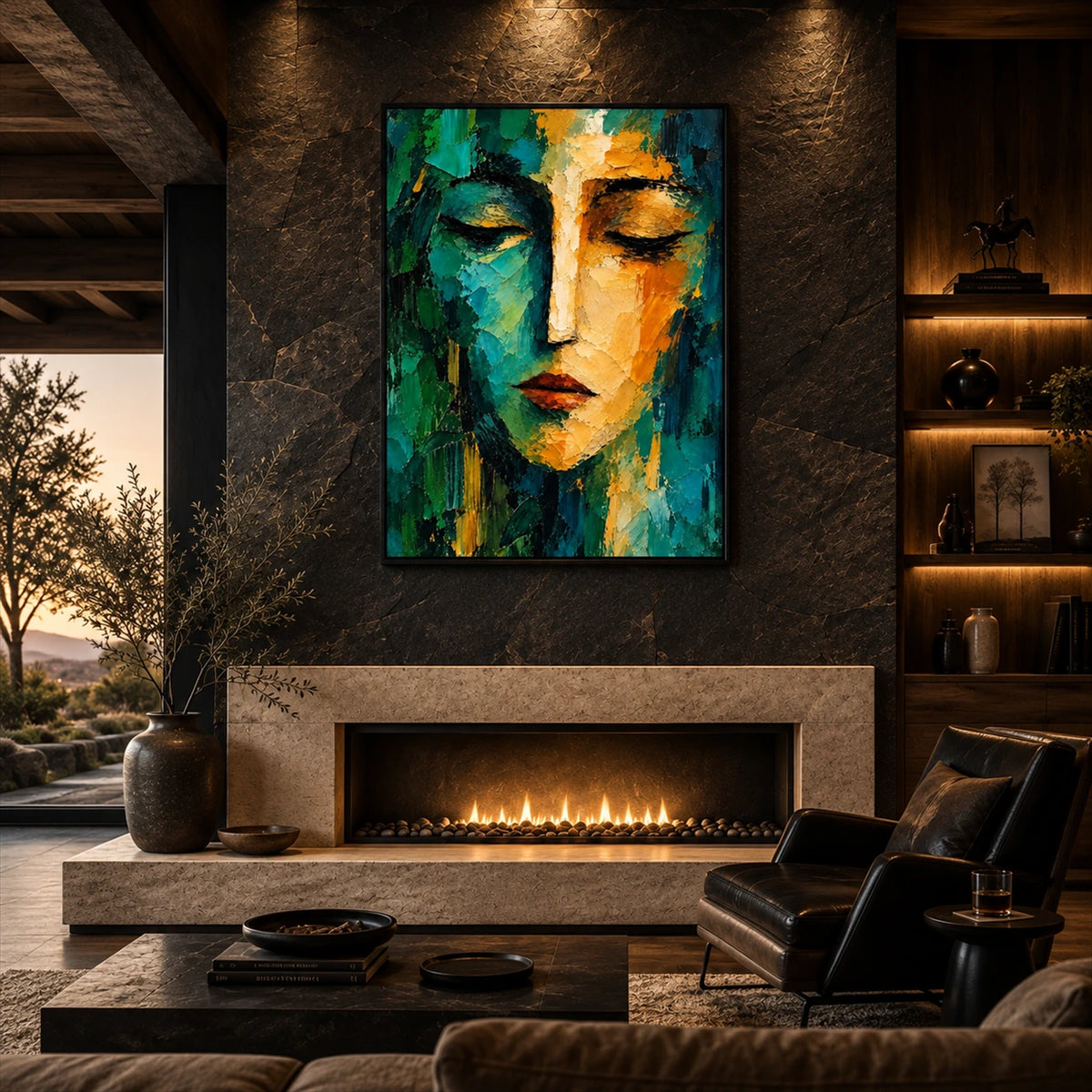 Gilded Serenity artwork displayed in an interior setting, view 3.