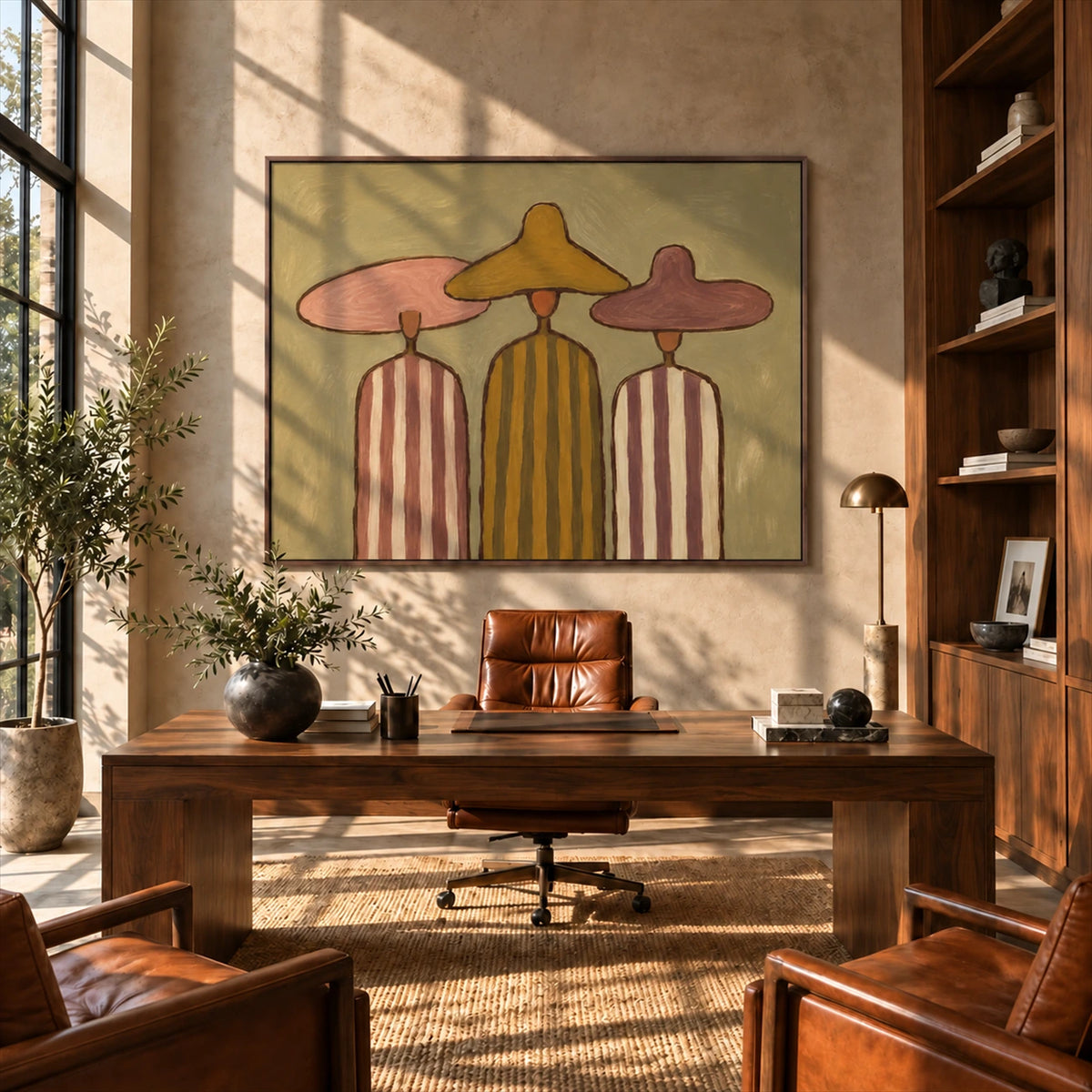 Sombrero Trio artwork displayed in an interior setting, view 2.