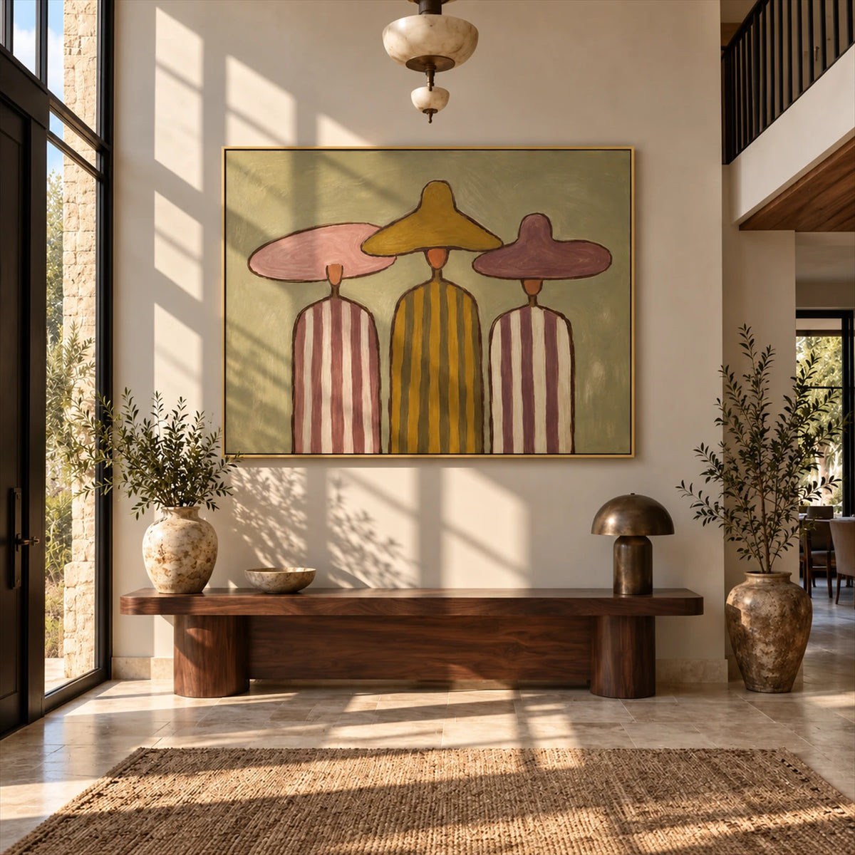 Sombrero Trio artwork displayed in an interior setting, view 3.