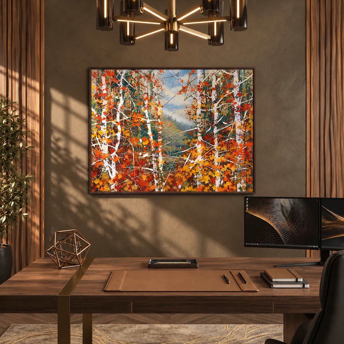 Autumn Birchlight artwork displayed in an interior setting, view 2.