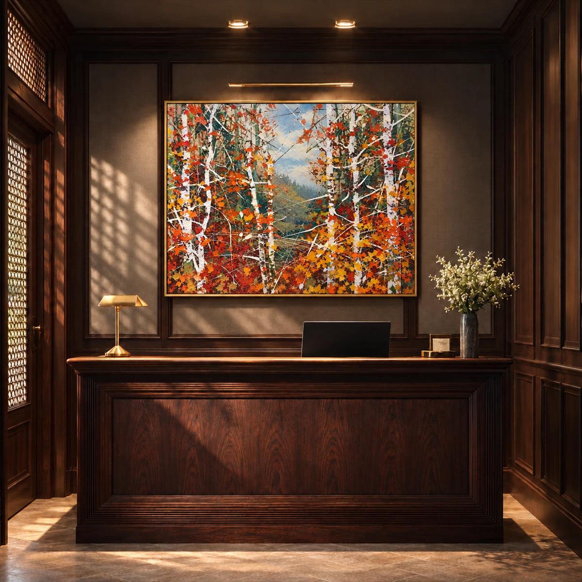 Autumn Birchlight artwork displayed in an interior setting, view 3.