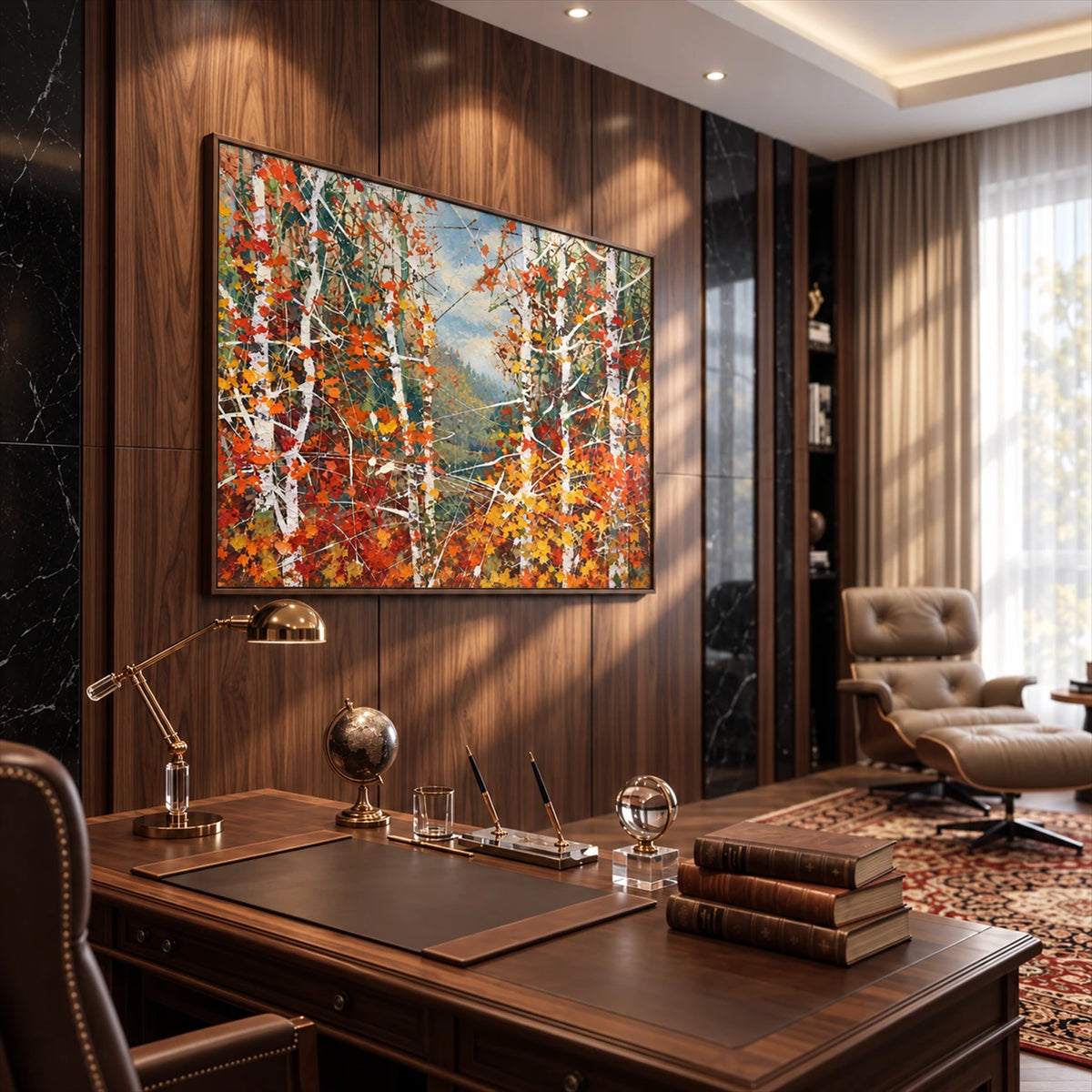 Autumn Birchlight artwork displayed in an interior setting, view 4.