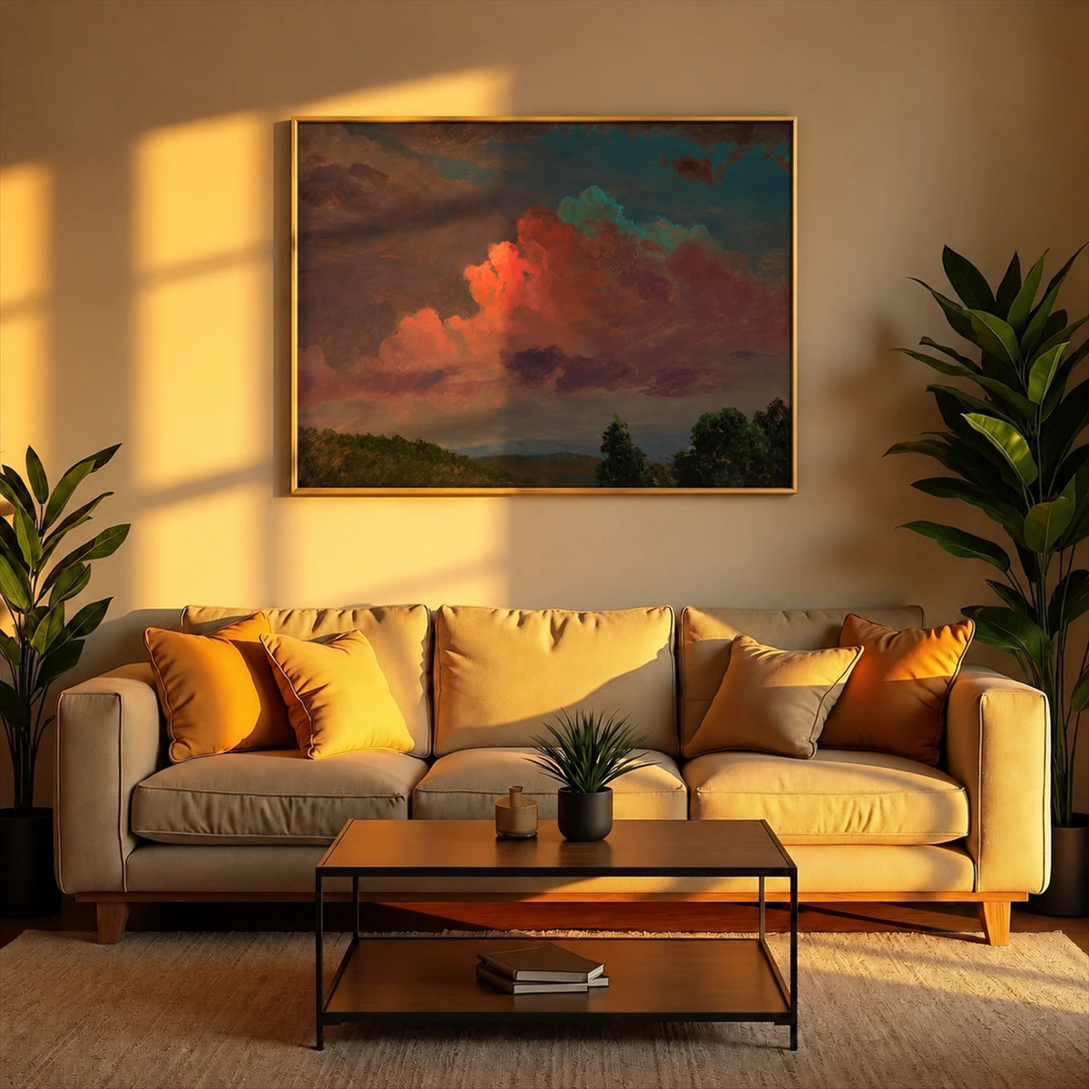 Crimson Cloudbank artwork displayed in an interior setting, view 1.