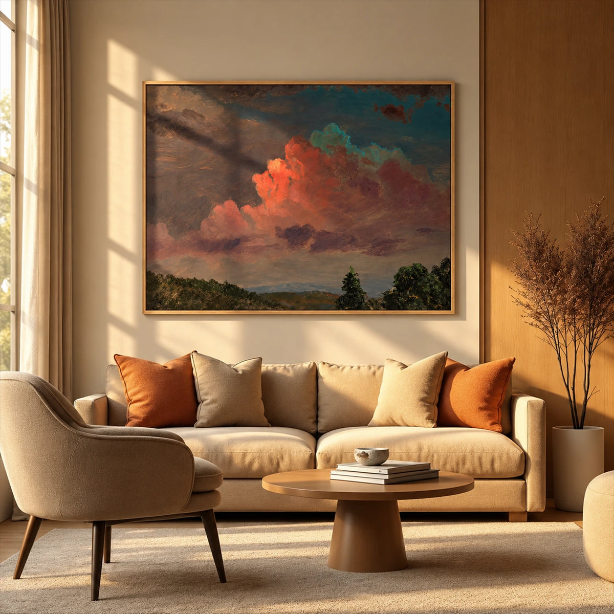 Crimson Cloudbank artwork displayed in an interior setting, view 2.