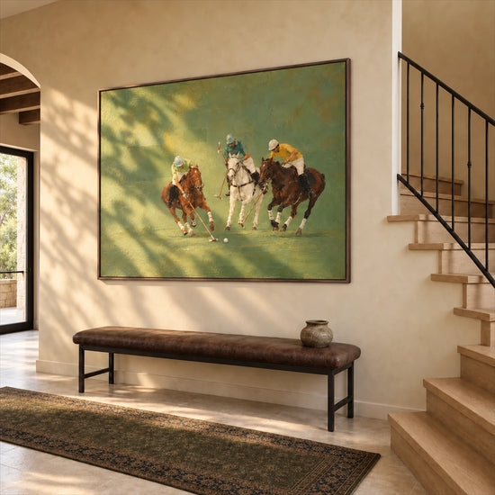 Polo Pursuit artwork displayed in an interior setting, view 1.