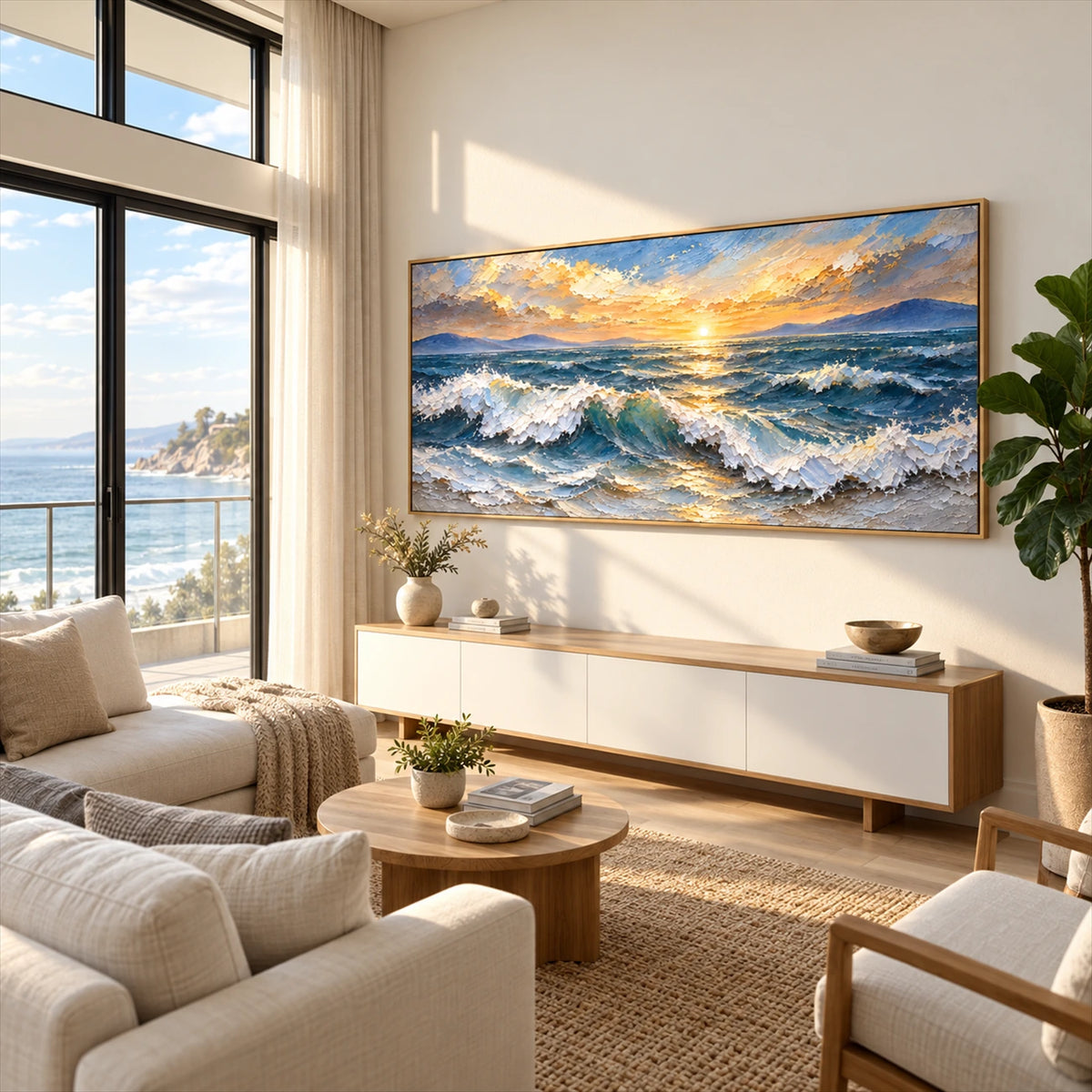 Sunbreak Surf artwork displayed in an interior setting, view 3.