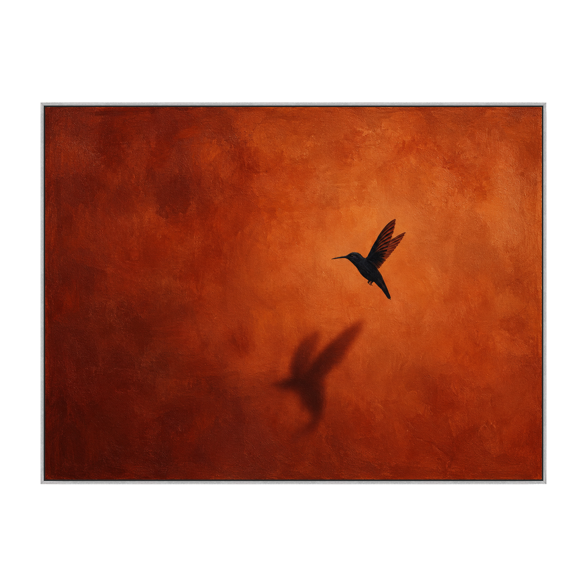 Ember Hover artwork in a silver frame on a transparent background.