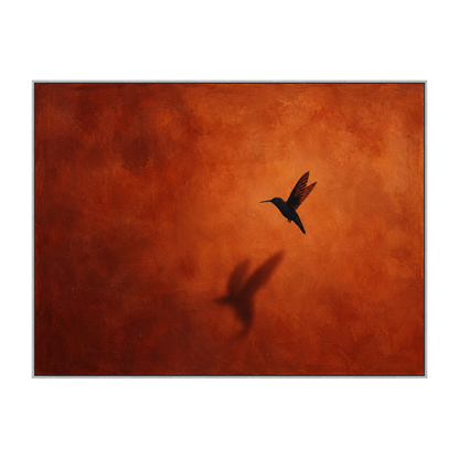 Ember Hover artwork in a silver frame on a transparent background.