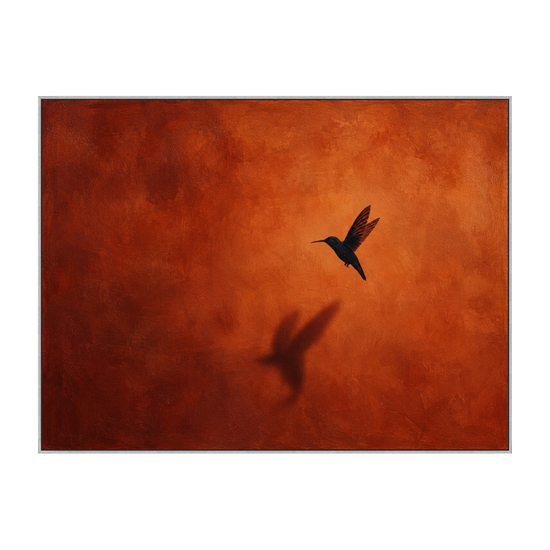 Ember Hover artwork in a silver frame on a transparent background.