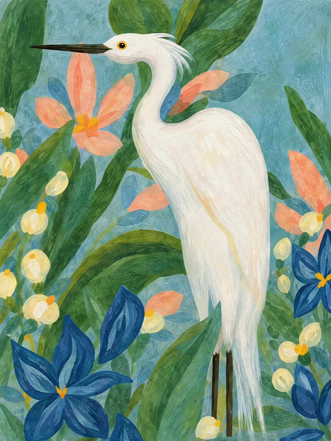 Heron Garden diptych, right panel artwork.