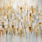 Gilded Fragments full artwork. Small rectangular passages of ivory, gold, and pale gray gather across a softly layered ground.