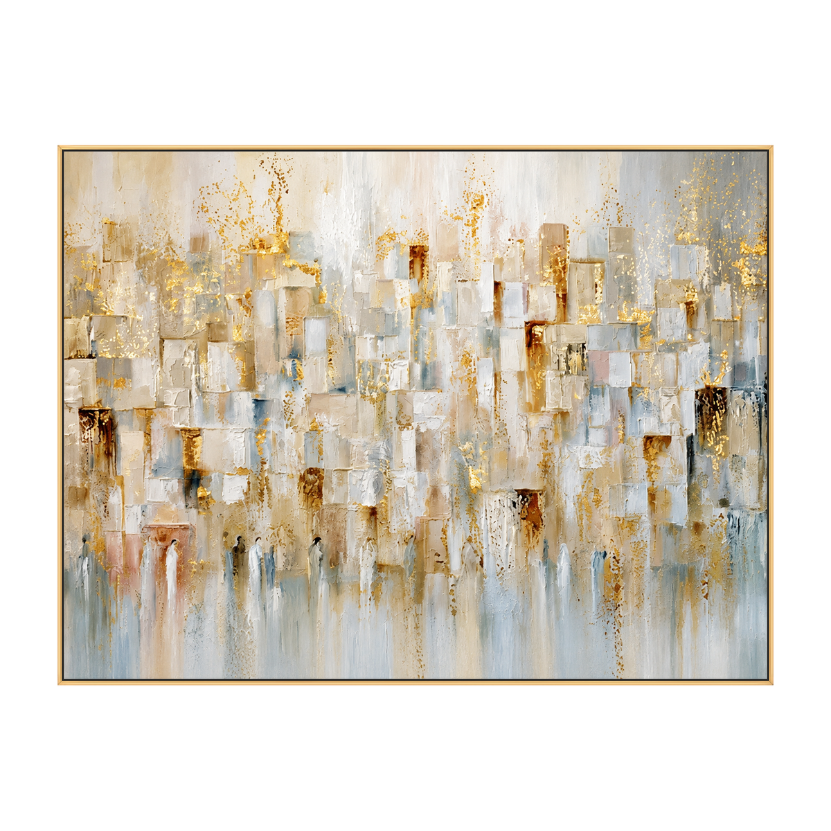 Gilded Fragments artwork in a gold frame on a transparent background.