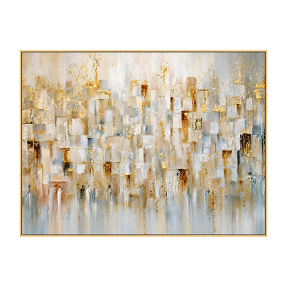 Gilded Fragments artwork in a gold frame on a transparent background.