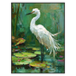 Lilywater Heron artwork in a black frame on a transparent background.