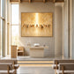 Sacred Gathering artwork displayed above a chapel altar.