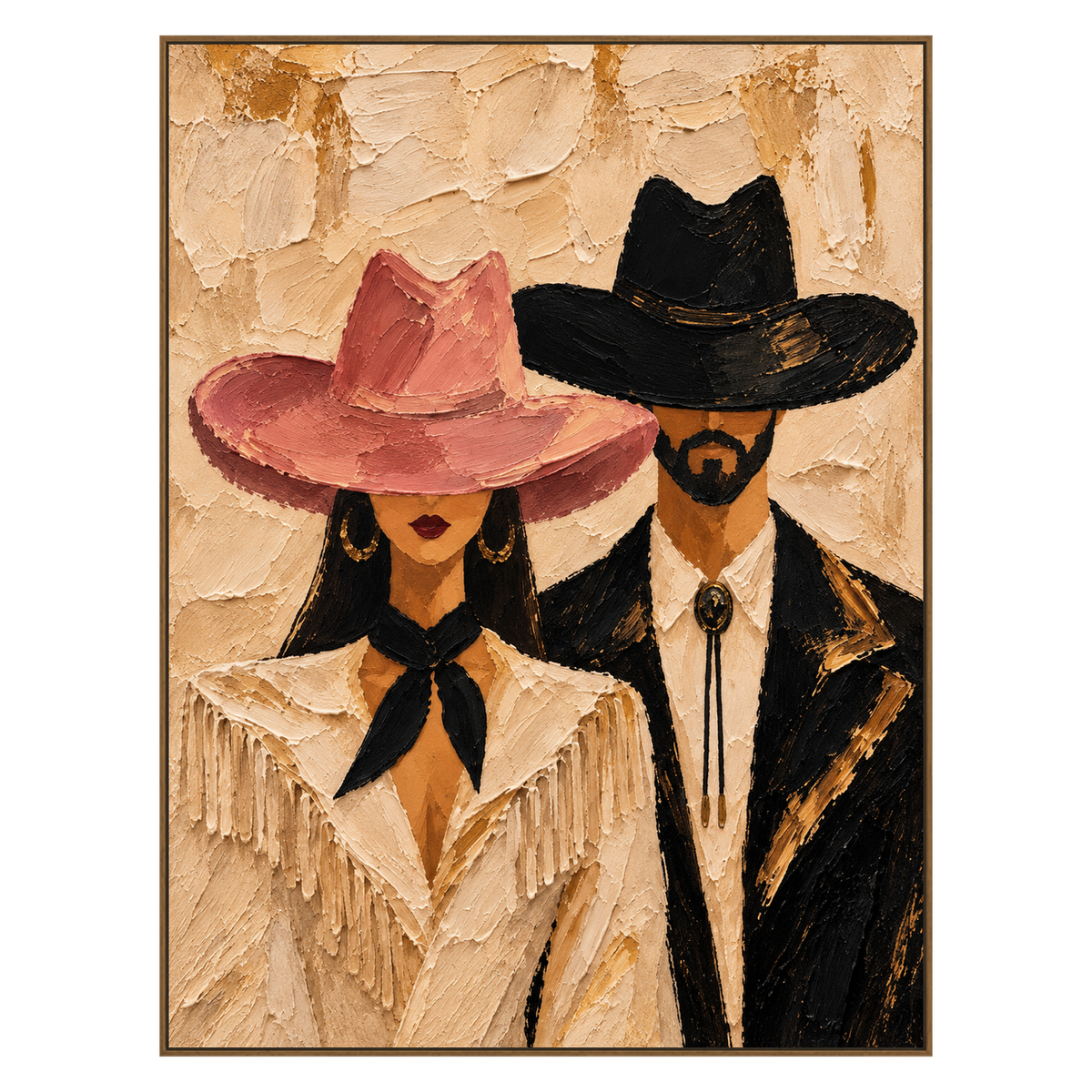 Rosehat Companions artwork in a natural wood frame on a transparent background.