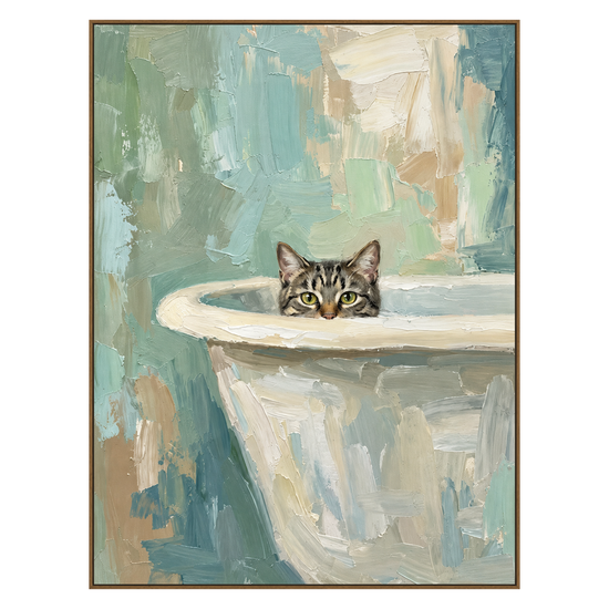 Bathside Peek artwork in a natural wood frame on a transparent background.