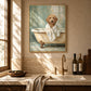 Bathrobe Companion artwork displayed above a kitchen sink.