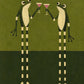 Frog Toast full artwork. Two long-legged frogs raise pink cocktail glasses against a two-tone green backdrop.