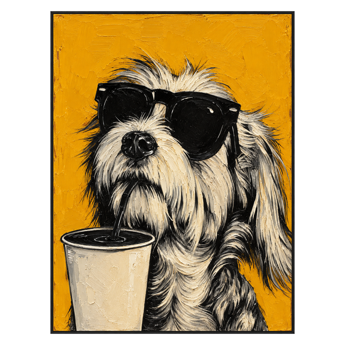 Brew Buddy artwork in a black frame on a transparent background.