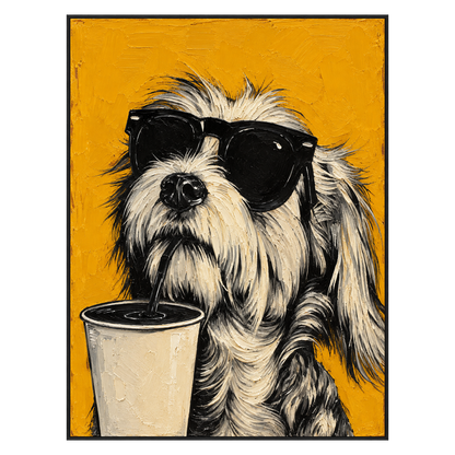 Brew Buddy artwork in a black frame on a transparent background.