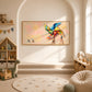Pinwheel Makers artwork displayed above a stepped play area with wooden toys.