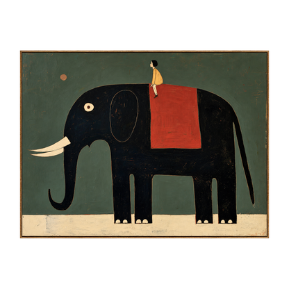 Gentle Giant artwork in a natural wood frame on a transparent background.