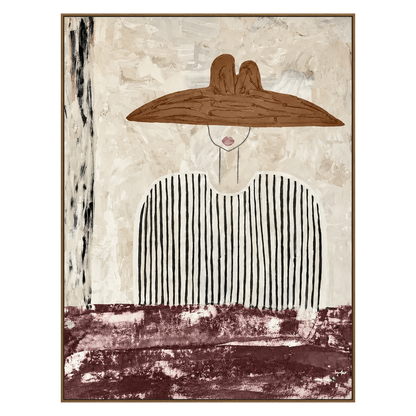Umber Brim artwork in a natural wood frame on a transparent background.