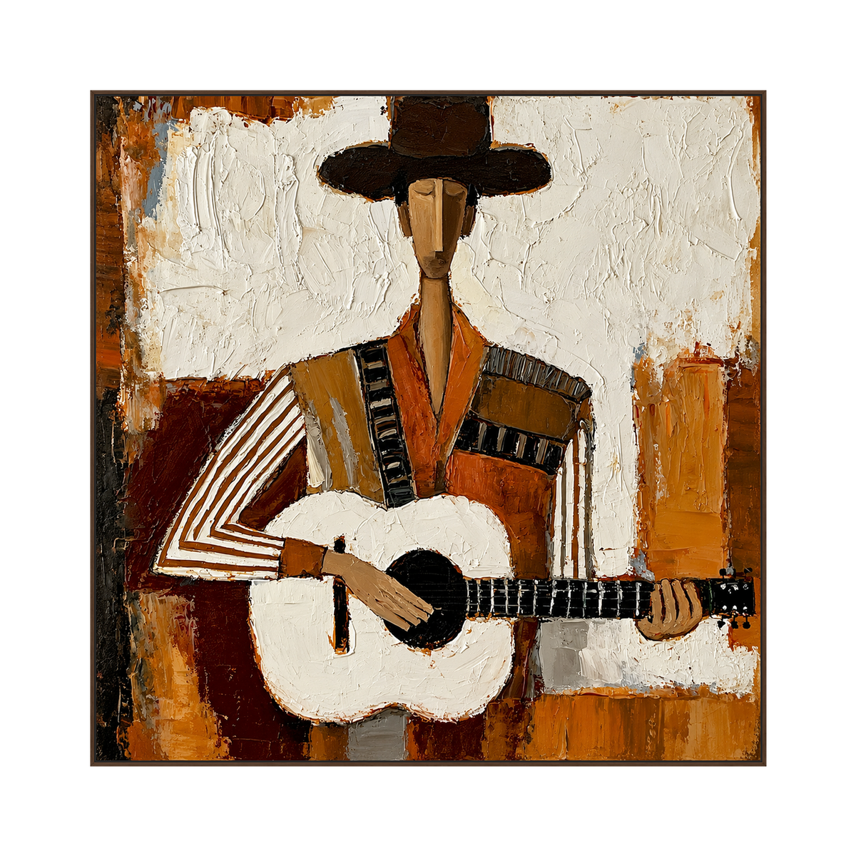 Mesa Ballad artwork in a dark brown wood frame on a transparent background.