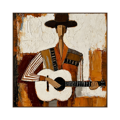 Mesa Ballad artwork in a dark brown wood frame on a transparent background.