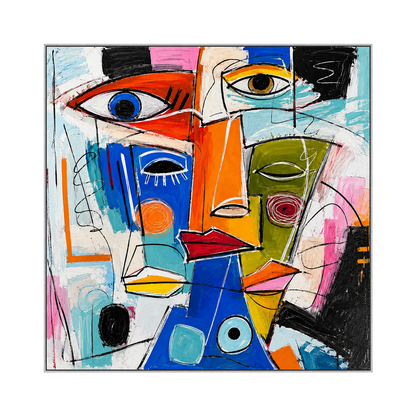 Prism Chorus Wall Art in a silver frame on a transparent background.