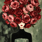 Rose Sovereign full artwork. A crown of crimson and blush roses conceals a woman’s eyes above a slender black silhouette.