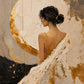 Gilded Reverie full artwork. A woman turns away beneath a broad ivory circle edged with gold.