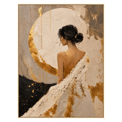 Gilded Reverie artwork in a gold frame on a transparent background.
