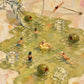 Martini Lagoon full artwork. A tipped cocktail glass spills into a green lagoon where tiny swimmers drift among oversized olives and ice cubes.
