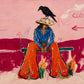 Raven Interlude full artwork. A black bird perches on the hat of a seated western figure in a blue shirt and flared orange trousers.